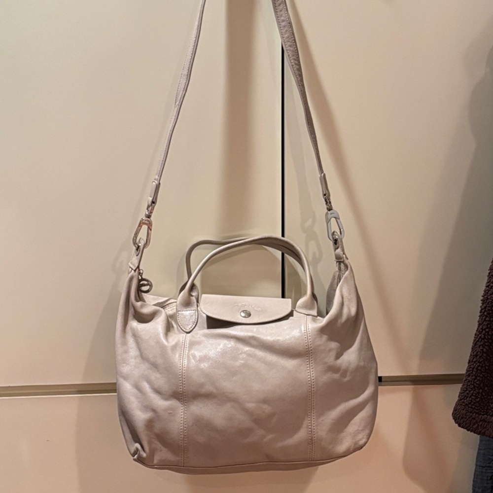 Longchamp Classic Cream Shoulder Bag